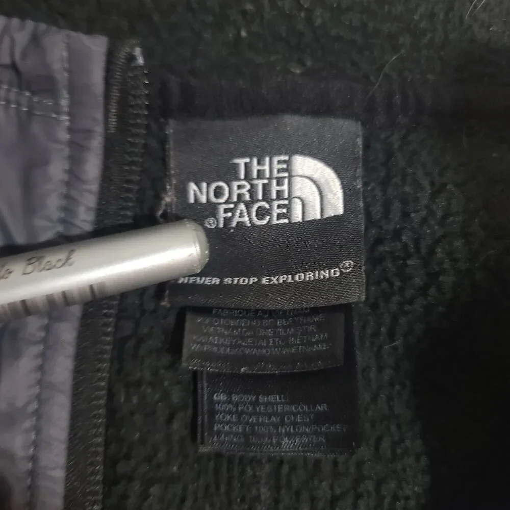 The North Face Jacket Mens Gordon Anza Sweater Knit Fleece Blk Gry Sz M DAMAGED